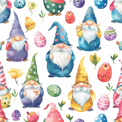 Easter Gnomes Pattern 3 Quilting Cotton Fabric
