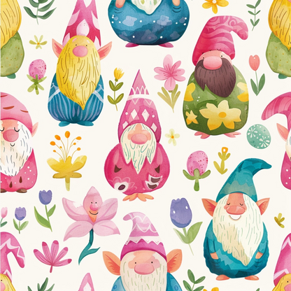 Easter Gnomes Pattern 6 Quilting Cotton Fabric