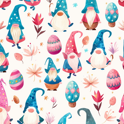 Easter Gnomes Pattern 8 Quilting Cotton Fabric