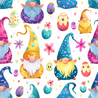 Easter Gnomes Pattern 11 Quilting Cotton Fabric