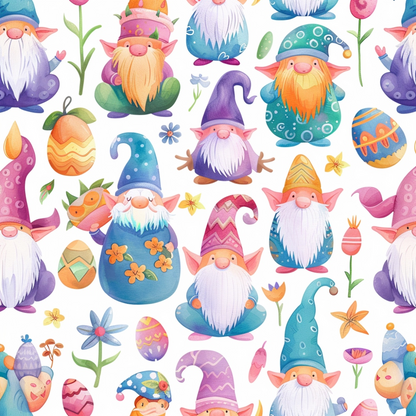 Easter Gnomes Pattern 12 Quilting Cotton Fabric