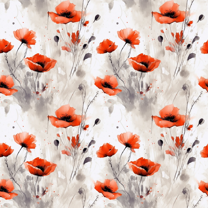 Fields of Poppies Pattern 1 Quilting Cotton Fabric