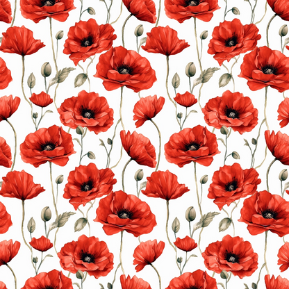 Fields of Poppies Pattern 3 Quilting Cotton Fabric