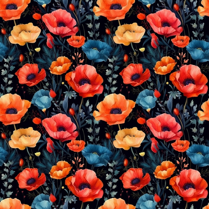 Fields of Poppies Pattern 7 Quilting Cotton Fabric