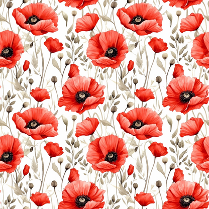 Fields of Poppies Pattern 11 Quilting Cotton Fabric
