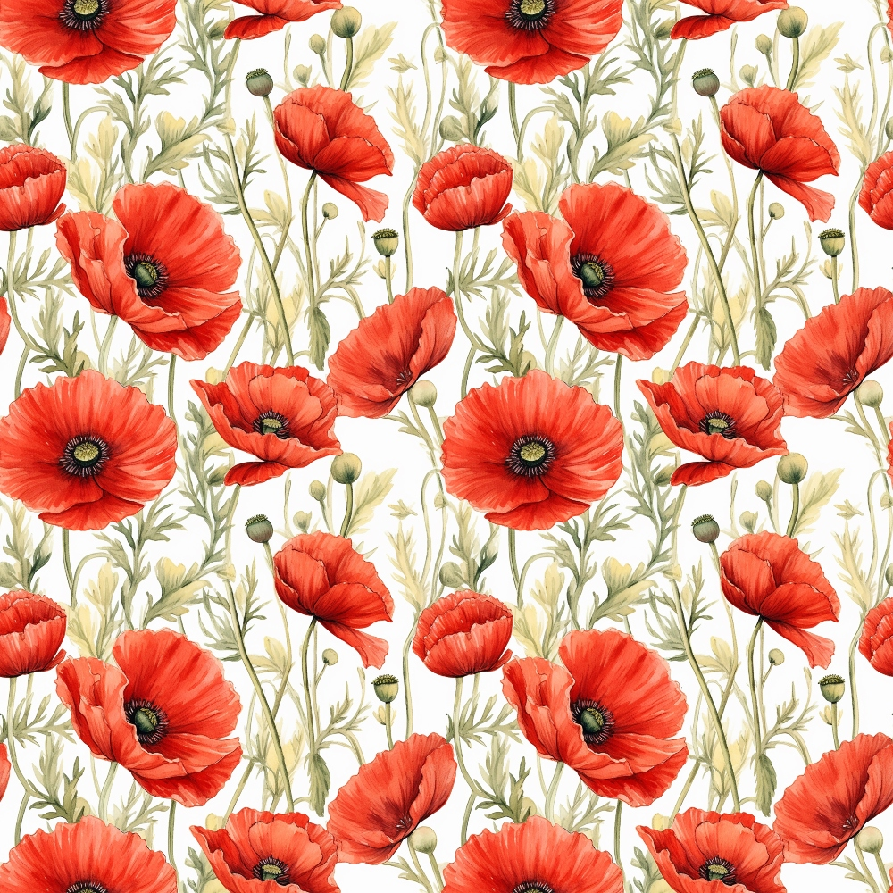 Fields of Poppies Pattern 12 Quilting Cotton Fabric