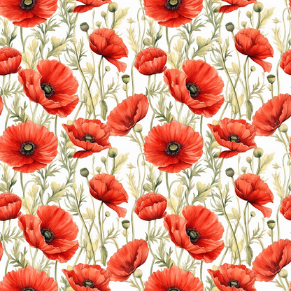 Fields of Poppies Pattern 12 Quilting Cotton Fabric