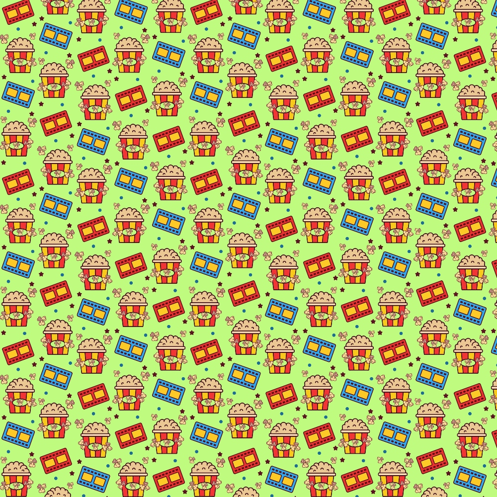 Movie Night Pattern 5 Quilting Cotton Fabric