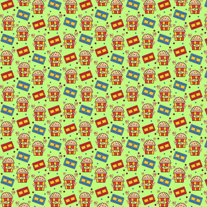 Movie Night Pattern 5 Quilting Cotton Fabric