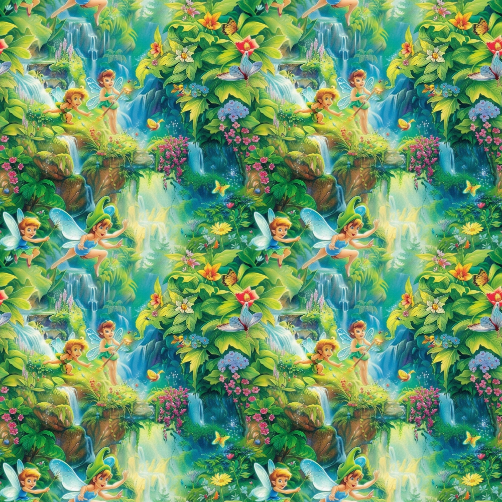 Fairies in the Forest Pattern 1 Quilting Cotton Fabric