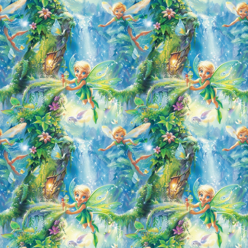 Fairies in the Forest Pattern 4 Quilting Cotton Fabric