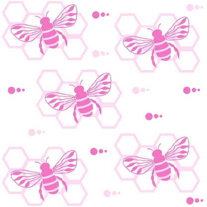 Handdrawn Bees Pattern 3 Quilting Cotton Fabric
