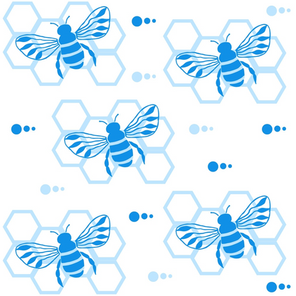 Handdrawn Bees Pattern 7 Quilting Cotton Fabric