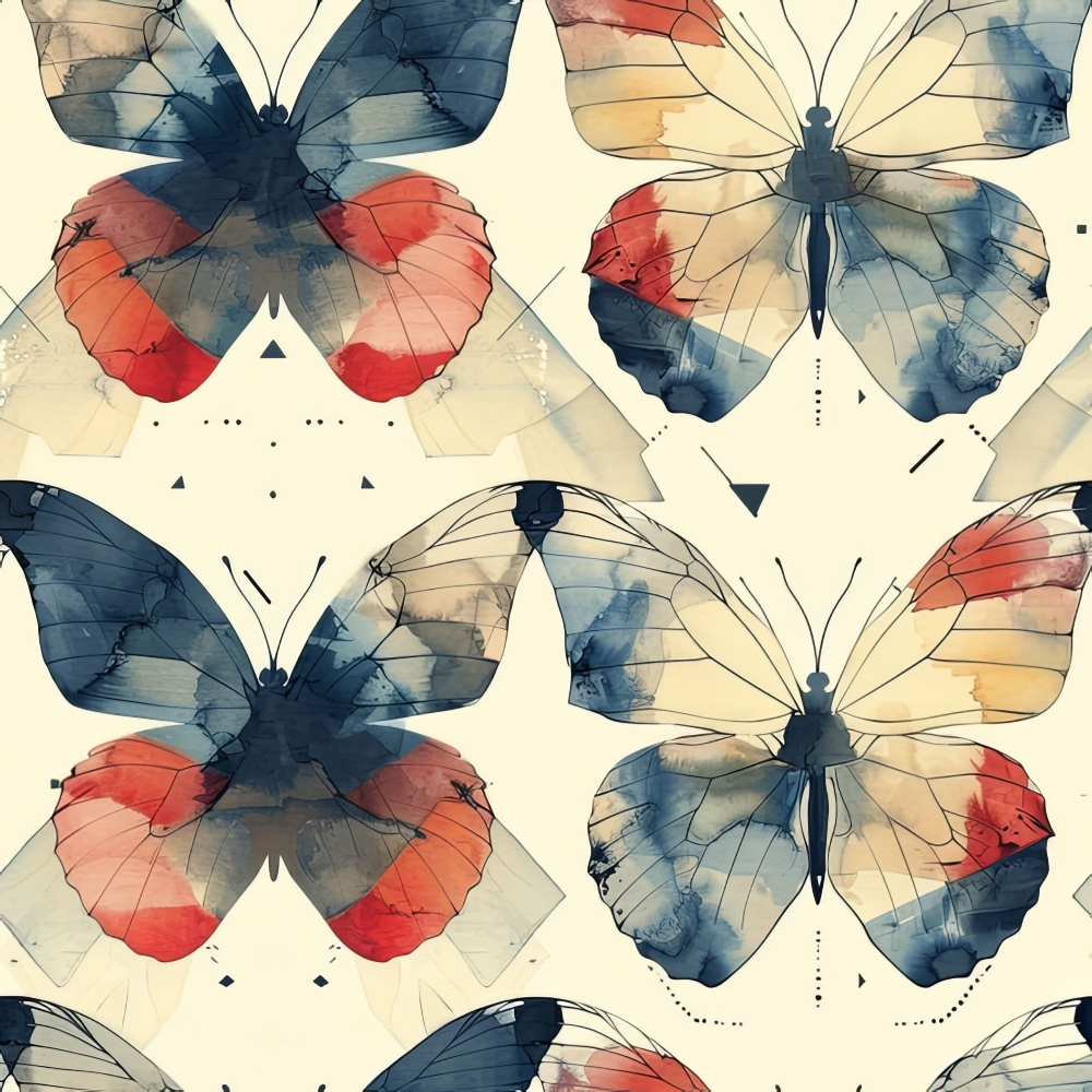 Geometric Butterflies Pattern 1 Quilting Cotton Fabric