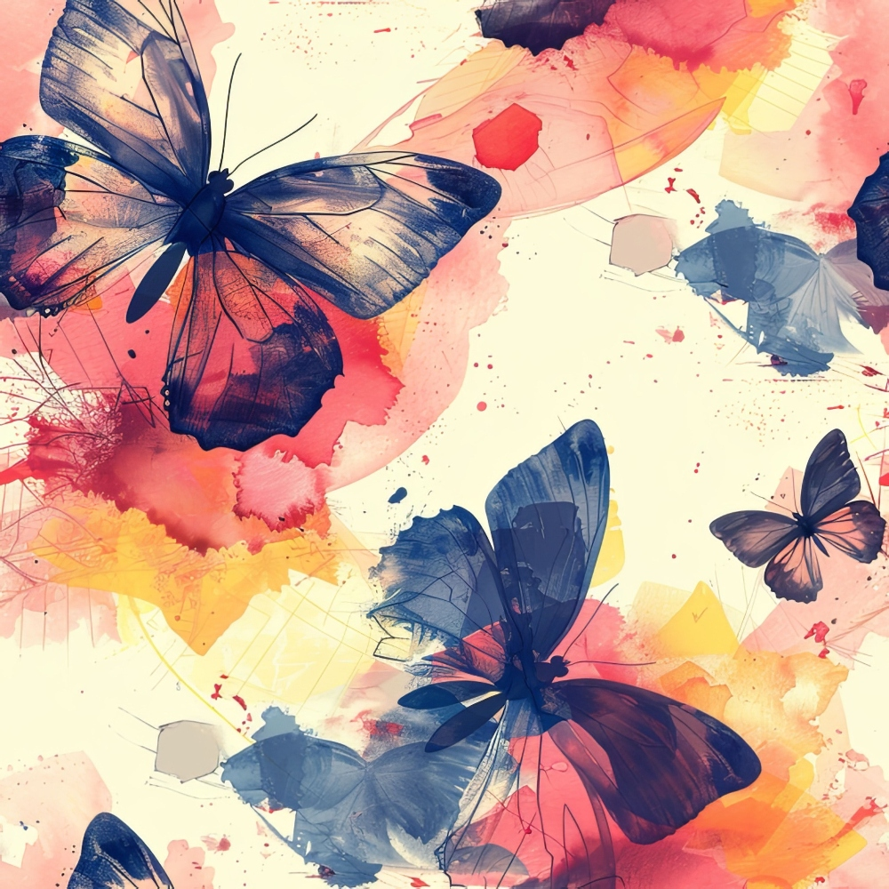 Geometric Butterflies Pattern 3 Quilting Cotton Fabric