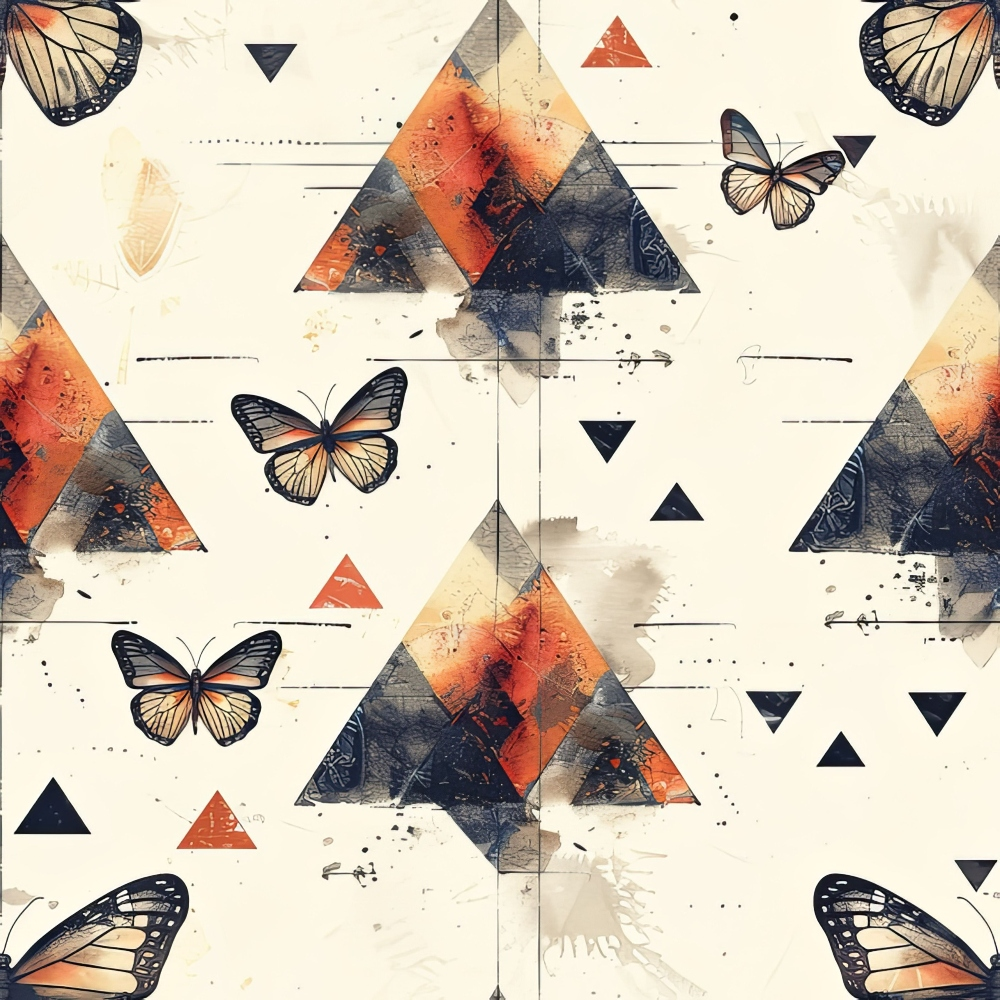 Geometric Butterflies Pattern 7 Quilting Cotton Fabric