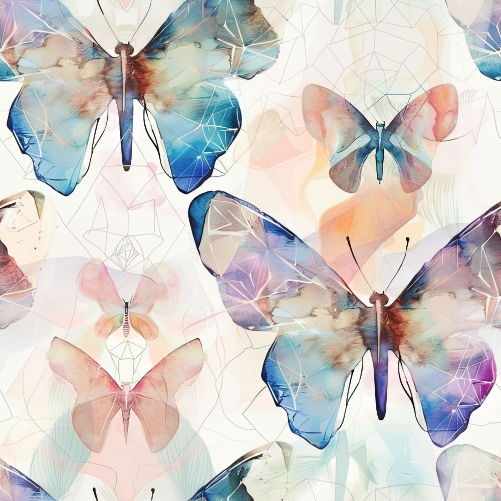 Geometric Butterflies Pattern 8 Quilting Cotton Fabric