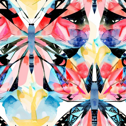Geometric Butterflies Pattern 10 Quilting Cotton Fabric