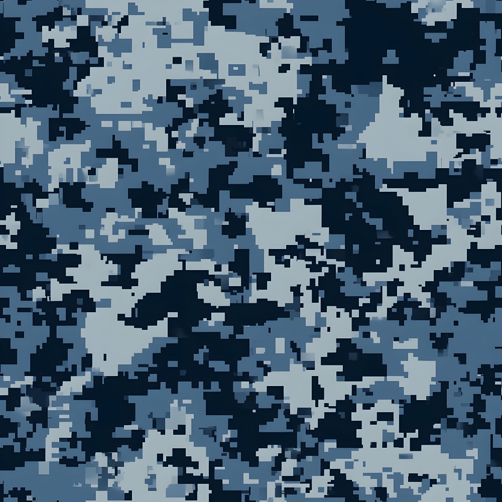 Blue Military Camouflage Pattern 1 Quilting Cotton Fabric