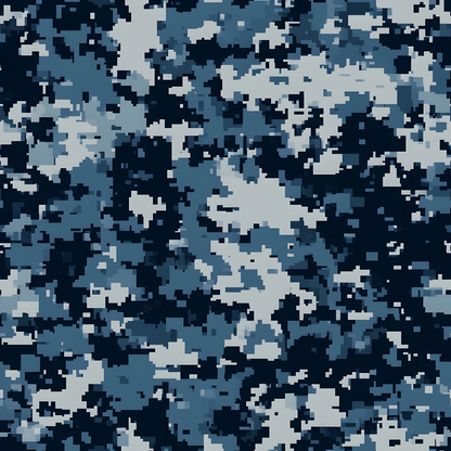 Blue Military Camouflage Pattern 5 Quilting Cotton Fabric