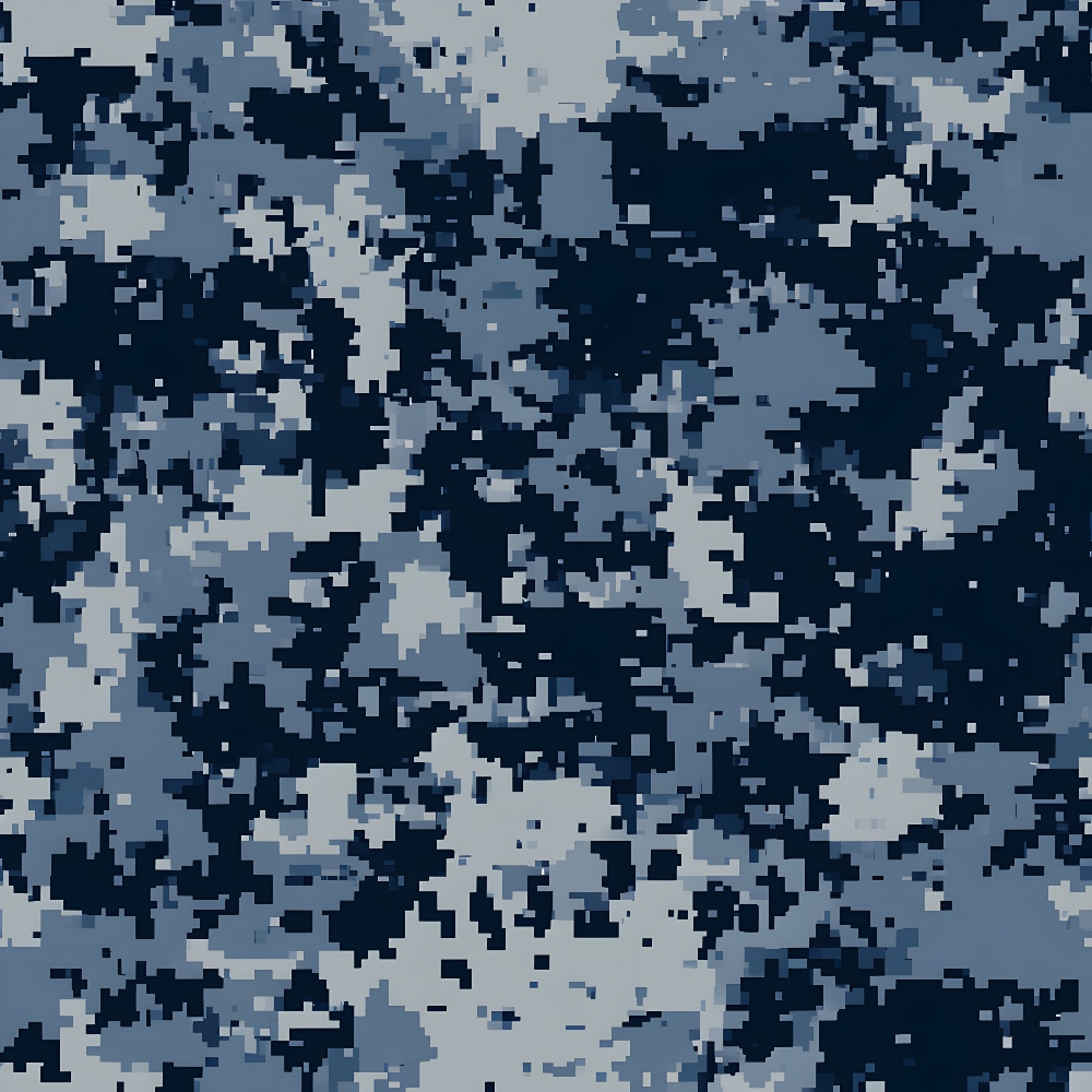 Blue Military Camouflage Pattern 6 Quilting Cotton Fabric