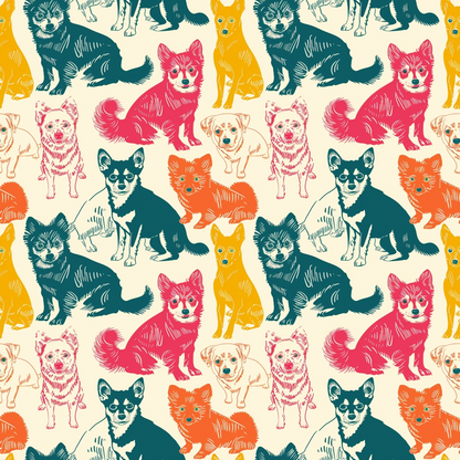 Posing Dogs Pattern 1 Quilting Cotton Fabric