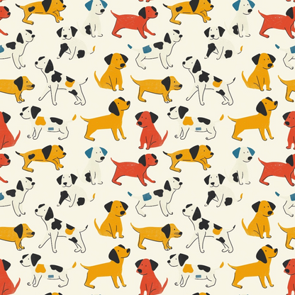 Posing Dogs Pattern 6 Quilting Cotton Fabric