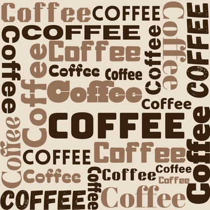 Handdrawn Coffee Brown Pattern 6 Quilting Cotton Fabric