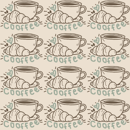 Handdrawn Coffee Pattern 7 Quilting Cotton Fabric