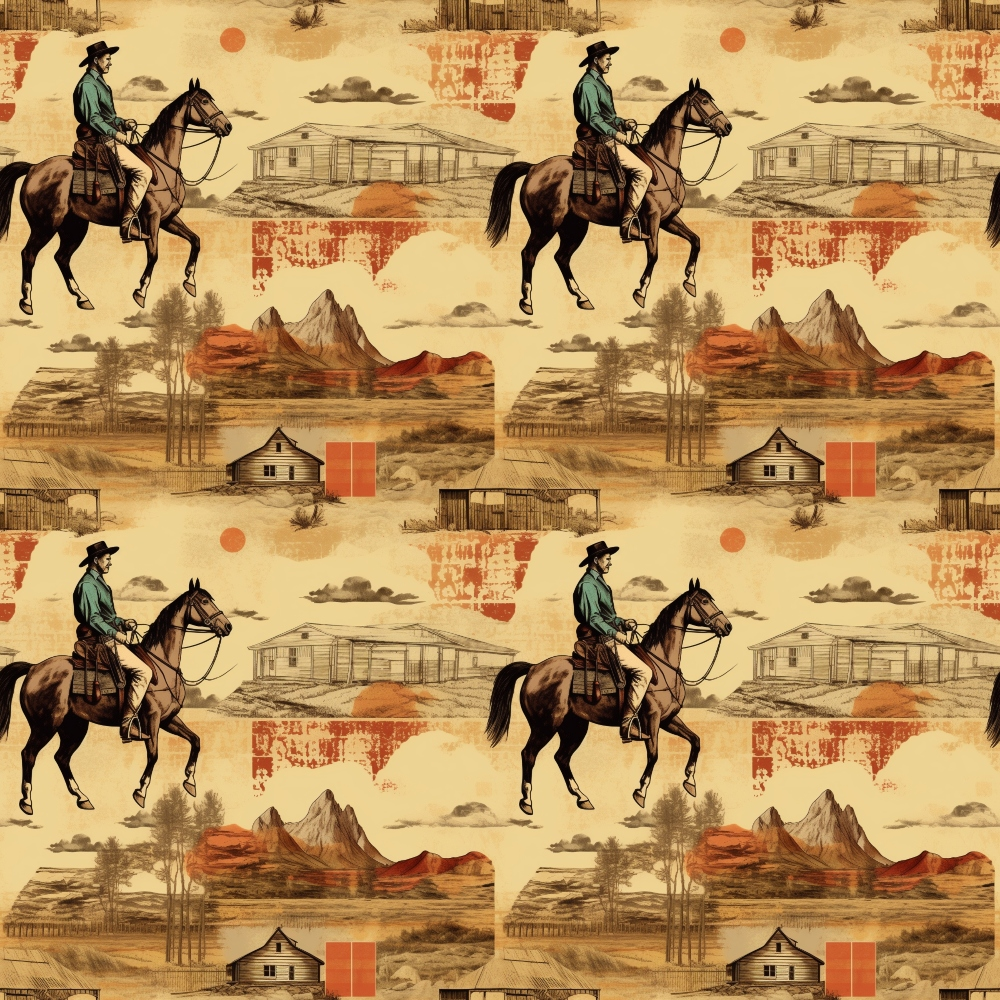 The Cowboy Life Pattern 2 Quilting Cotton Fabric