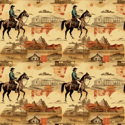 The Cowboy Life Pattern 2 Quilting Cotton Fabric