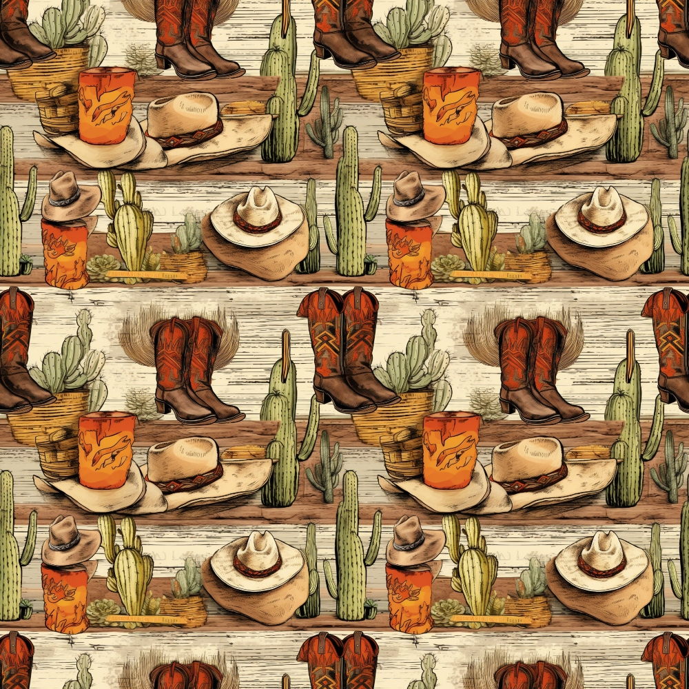 The Cowboy Life Pattern 12 Quilting Cotton Fabric