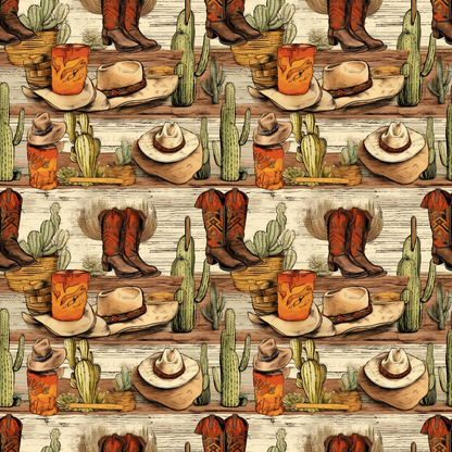 The Cowboy Life Pattern 12 Quilting Cotton Fabric