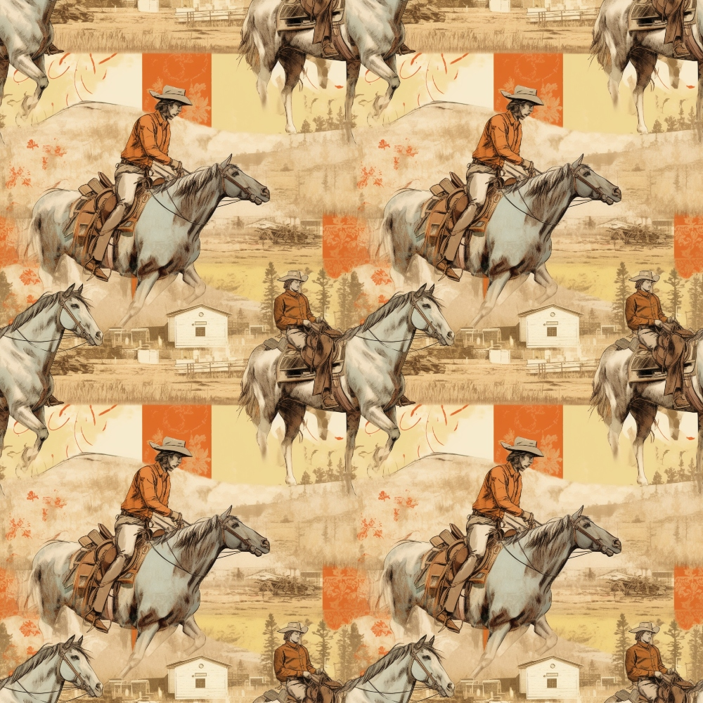The Cowboy Life Pattern 14 Quilting Cotton Fabric