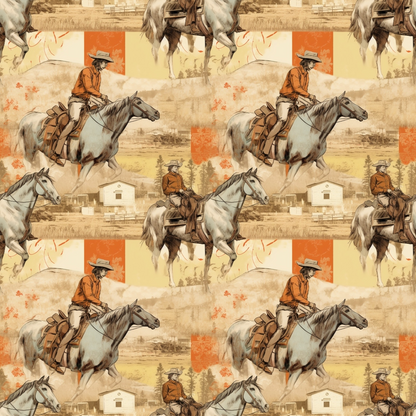 The Cowboy Life Pattern 14 Quilting Cotton Fabric