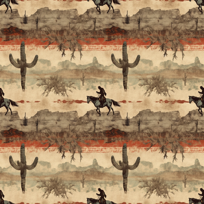The Cowboy Life Pattern 17 Quilting Cotton Fabric