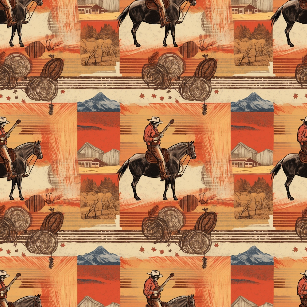 The Cowboy Life Pattern 20 Quilting Cotton Fabric