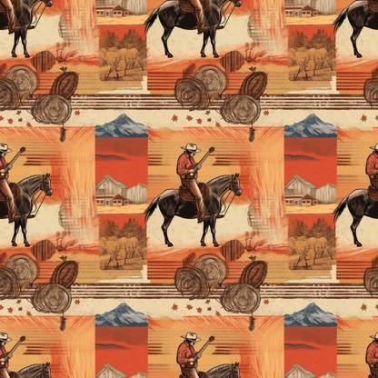 The Cowboy Life Pattern 20 Quilting Cotton Fabric