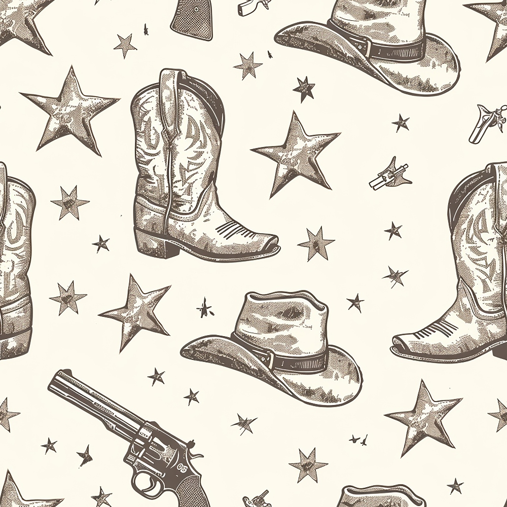 Cowboy Charm Pattern 6 Quilting Cotton Fabric