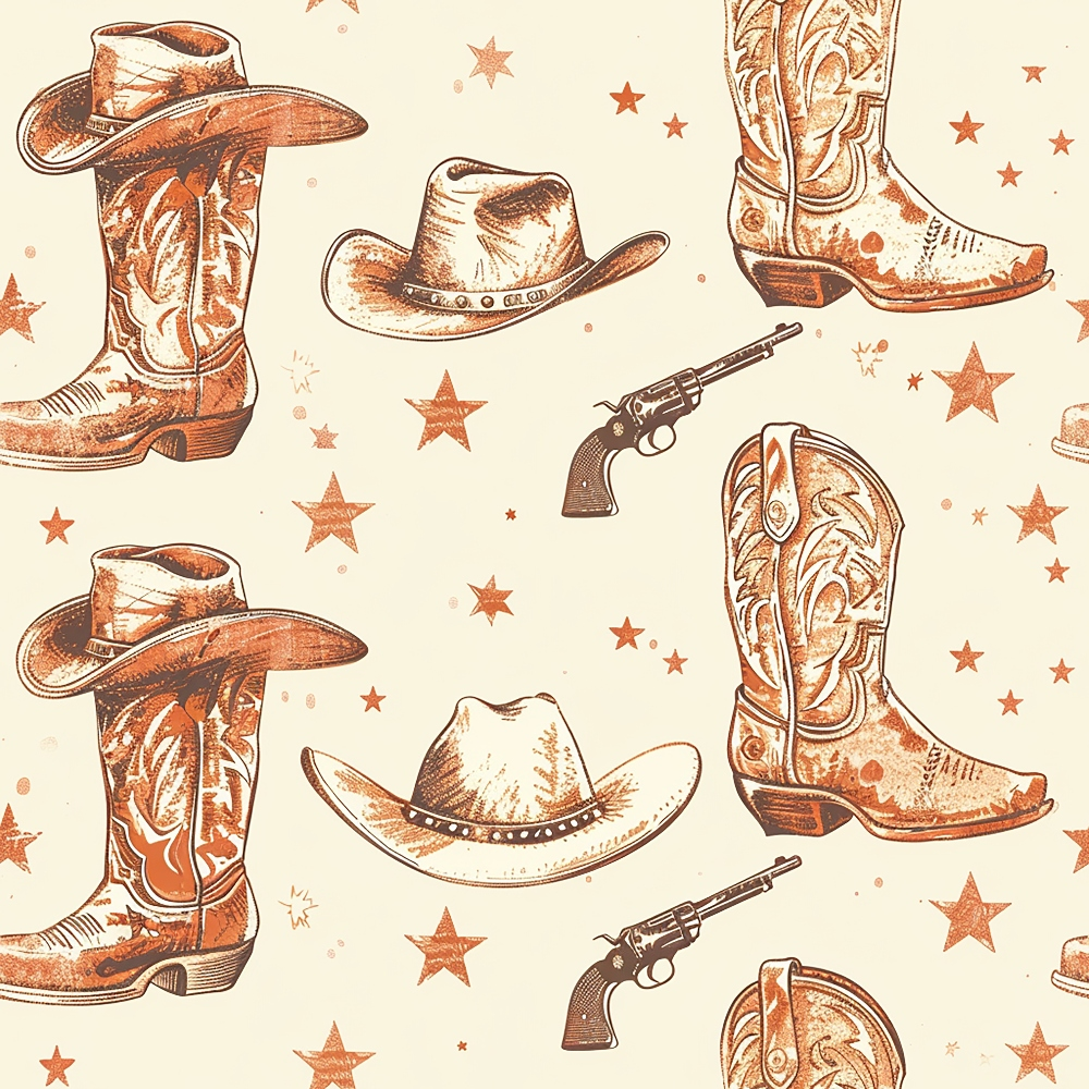 Cowboy Charm Pattern 7 Quilting Cotton Fabric