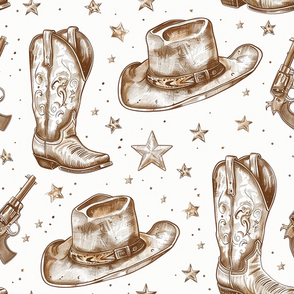 Cowboy Charm Pattern 10 Quilting Cotton Fabric