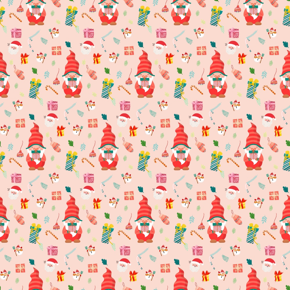 Pink Christmas Gnomes Pattern 2 Quilting Cotton Fabric