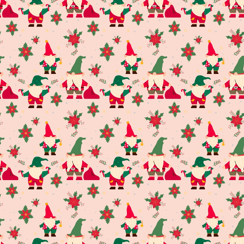 Pink Christmas Gnomes Pattern 9 Quilting Cotton Fabric