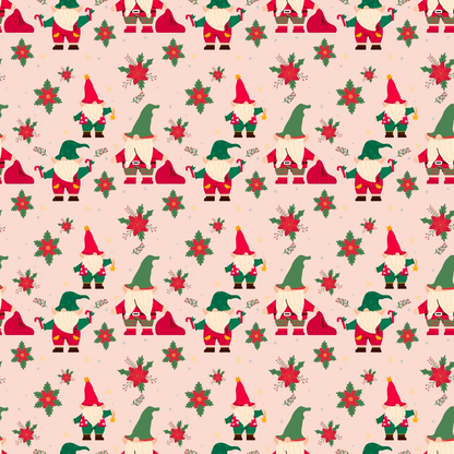 Pink Christmas Gnomes Pattern 9 Quilting Cotton Fabric