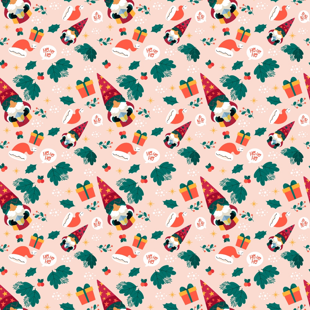 Pink Christmas Gnomes Pattern 11 Quilting Cotton Fabric