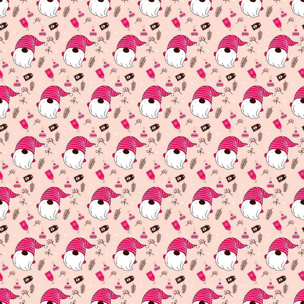 Pink Christmas Gnomes Pattern 13 Quilting Cotton Fabric