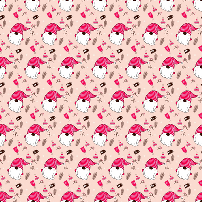 Pink Christmas Gnomes Pattern 13 Quilting Cotton Fabric
