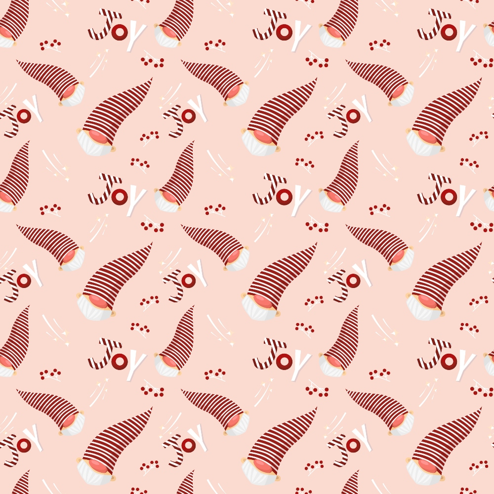 Pink Christmas Gnomes Pattern 14 Quilting Cotton Fabric