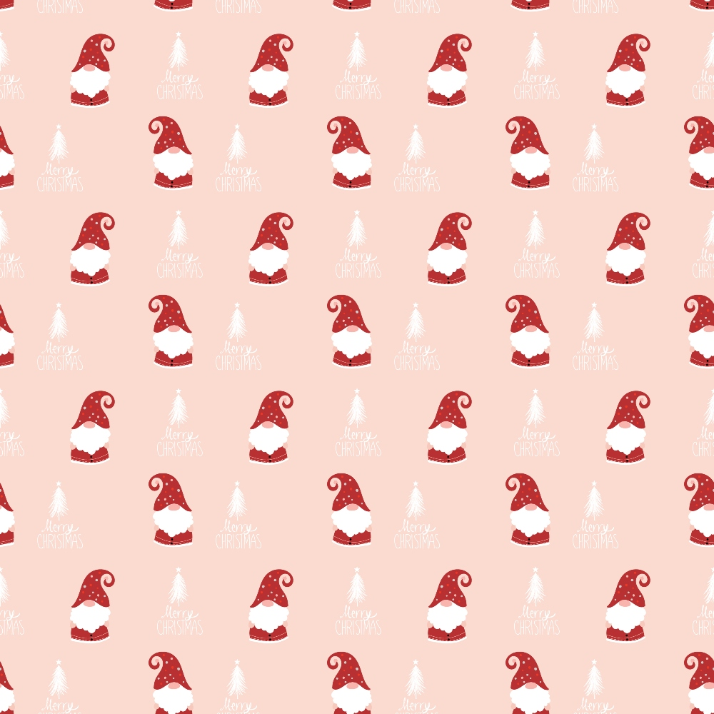 Pink Christmas Gnomes Pattern 15 Quilting Cotton Fabric
