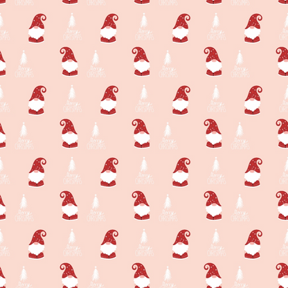 Pink Christmas Gnomes Pattern 15 Quilting Cotton Fabric